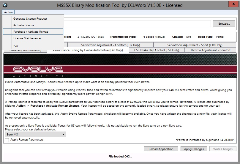 Purchase Remap Menu